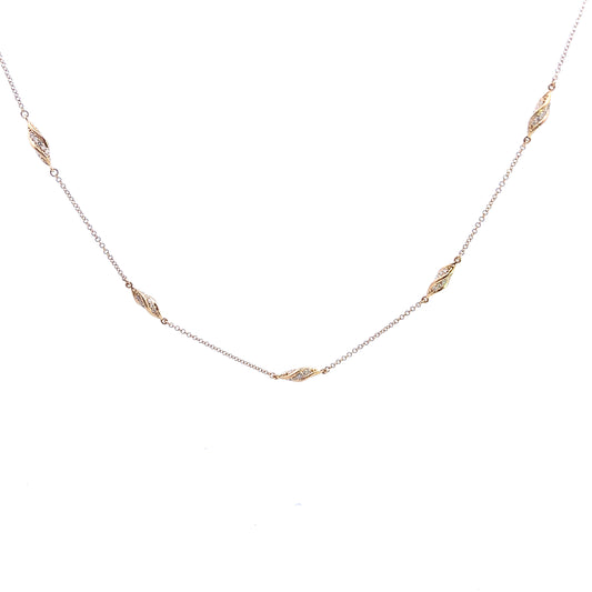 9ct Yellow Gold Trace Chain with Diamond Twists