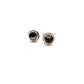 Sterling Silver Derbyshire Blue John Round Egg and Bead Edge Stud Earrings