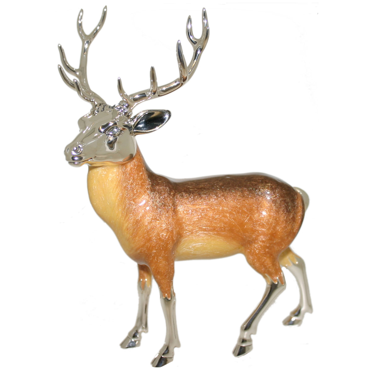 Sterling Silver Enamel Large Stag
