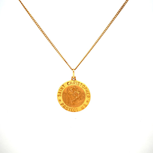 9ct Yellow Gold St Christopher Pendant