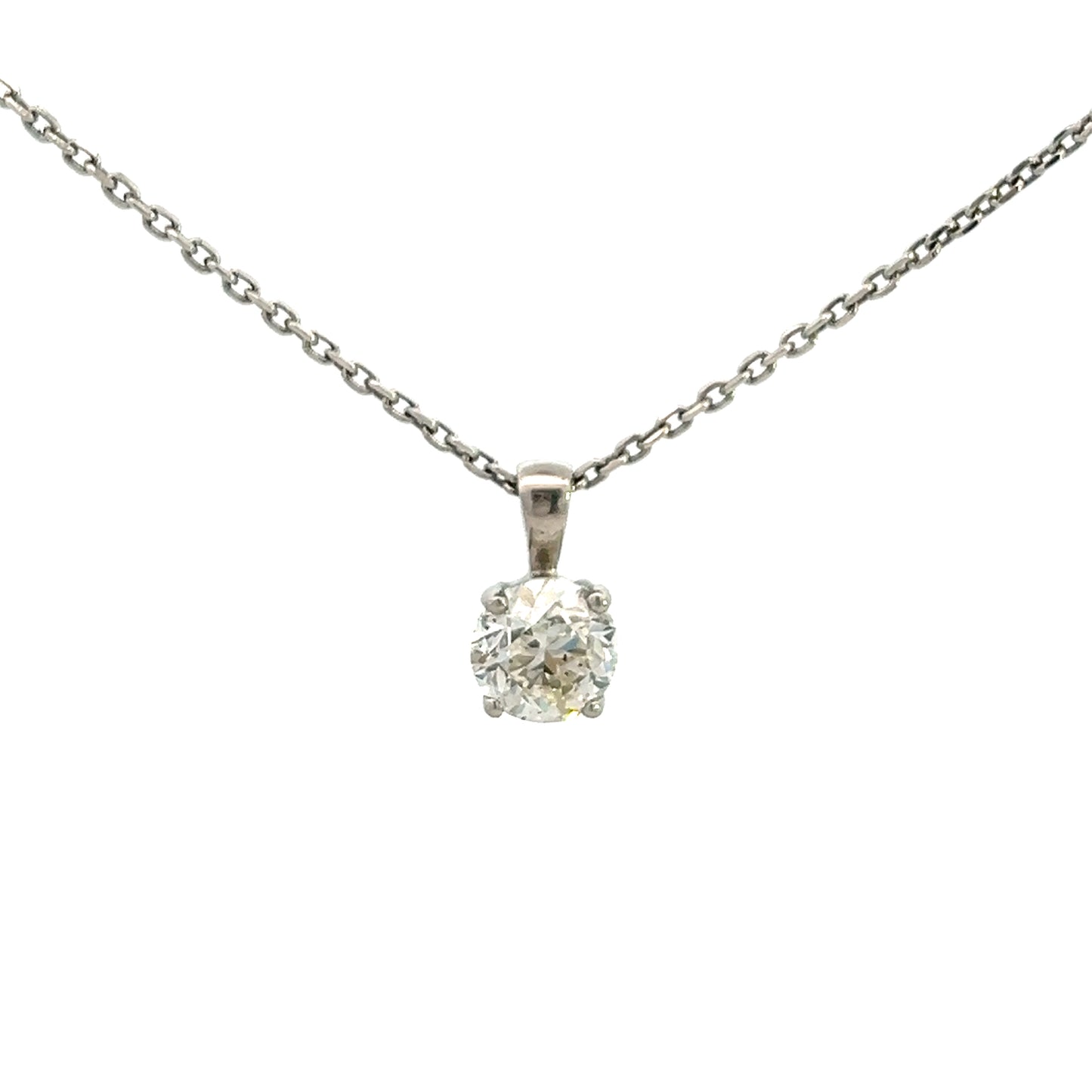 Platinum 1.00ct Brilliant Cut 4 Claw Diamond Pendant