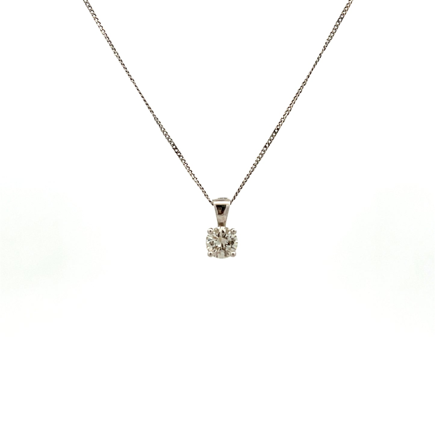 18ct White Gold 0.50ct Brilliant Cut Diamond Necklace