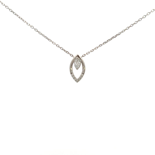 Platinum Marquise And Round Diamond Set Necklace
