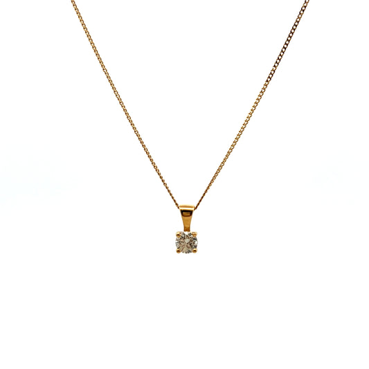 18ct Yellow Gold Brilliant Cut 0.25ct Diamond Necklace