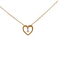 9ct Yellow Gold Diamond Heart Slider Necklace