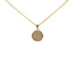 9ct Yellow Gold Round Flat Disc 0.50ct Diamond Necklace