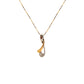 9ct Yellow and White Gold Foldover Diamond Necklace