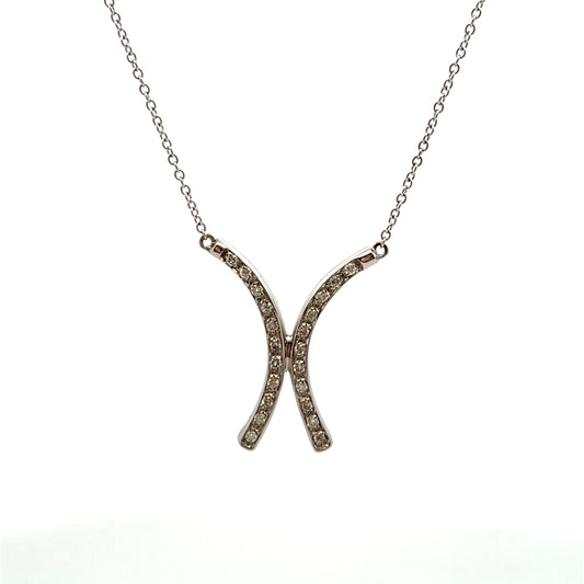 18ct White Gold 0.33ct Diamond Kiss Necklace