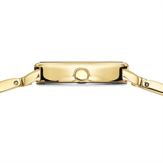 Bering Yellow Gold Plated Classic Oval White Dial Links Bracelet Watch 11020-734