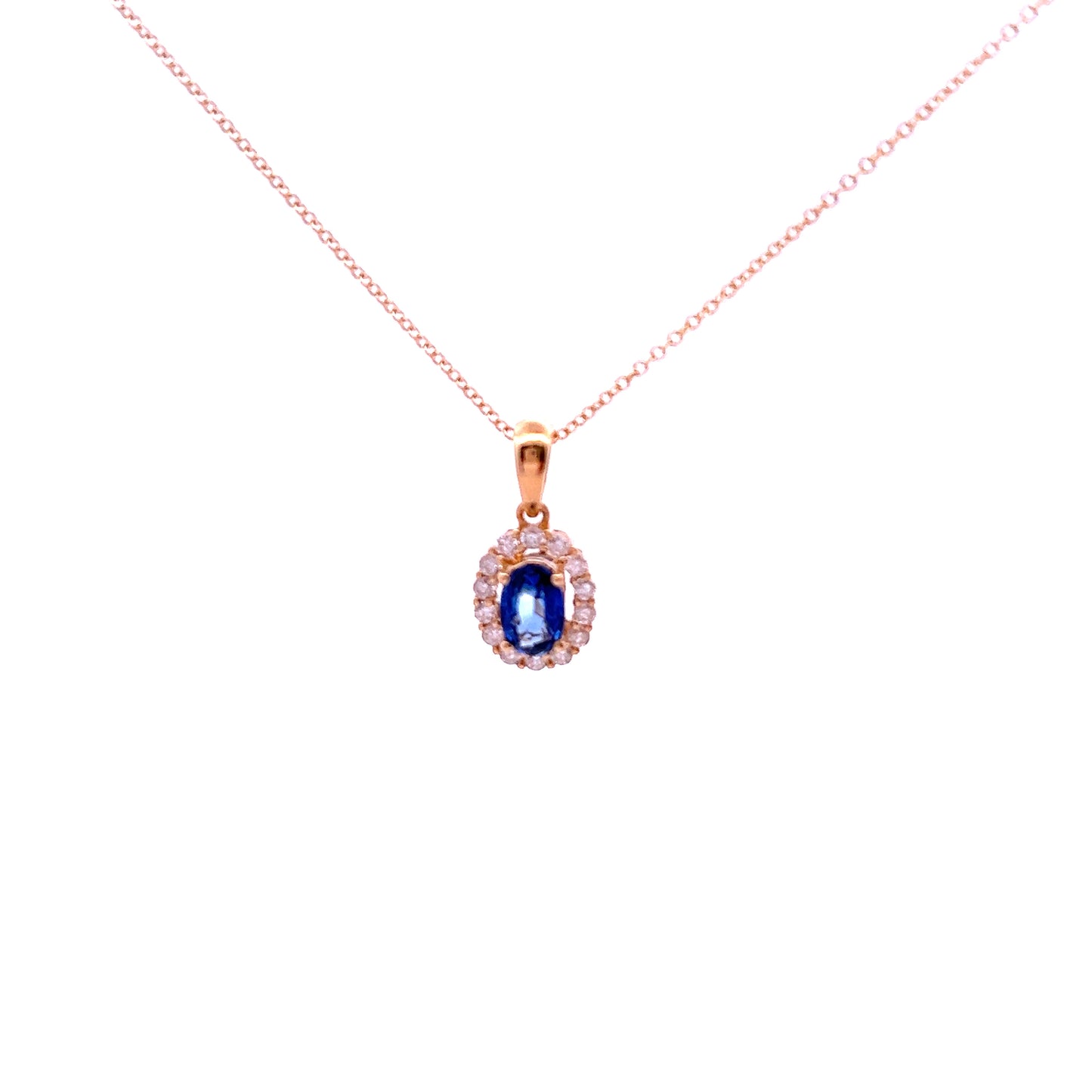 18ct Yellow Gold Sapphire and Diamond Pendant