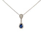 18ct White Gold Sapphire and Diamond Double Pear Necklace