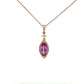 18ct Rose Gold Pink Marquise Sapphire and Diamond Necklace