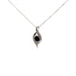 9ct White Gold Sapphire and Diamond Curve Necklace