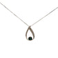 9ct White Gold Sapphire and Diamond Teardrop Necklace