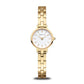 Bering Round White Dial Triple Link Yellow Gold Plated Bracelet Watch 11022-734