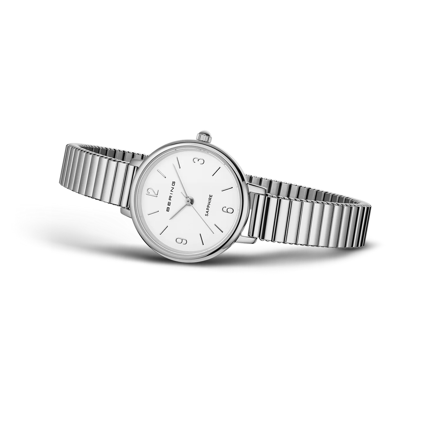 Bering Ladies Round White Dial Stainless Steel Case Expander Bracelet Watch