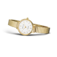 Bering Ladies Round White Dial Yellow Gold Plated Expander Bracelet Watch