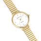 Bering Ladies Round White Dial Yellow Gold Plated Expander Bracelet Watch