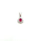 9ct White Gold Pear Cut Ruby and Diamond Pendant