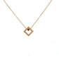 18ct Yellow Gold Ruby and Diamond Open Square Necklace