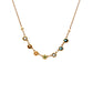 9ct Yellow Gold Diamond and Citrine, Green Amethyst, Peridot, Sky Blue Topaz, London Blue Topaz, Swiss Blue Topaz and Cinnamon Quartz Necklace