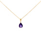 9ct Yellow Gold Pear Cut Amethyst and Diamond Necklace