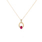 9ct Yellow Gold Oval Ruby and Diamond Necklace