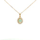 9ct Yellow Gold 0.89ct Opal and Diamond Oval Cluster Necklace