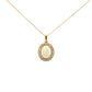 9ct Yellow Gold Opal and Diamond Oval Cluster Necklace