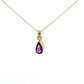 9ct Yellow Gold Pear Cut Amethyst Pendant