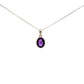 9ct White Gold Oval Amethyst Bezel Set Pendant
