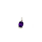 9ct White Gold 4 Claw Amethyst Oval Pendant