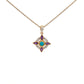 9ct Yellow Gold Amethyst Turquoise And Diamond Necklace