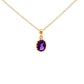 9ct Gold Amethyst Crown Claw Necklace