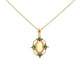 9ct Yellow Gold Opal and Emerald Necklace