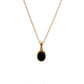 9ct Yellow Gold Oval Onyx Crown Claw Necklace