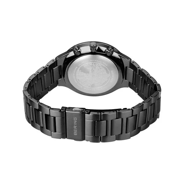 Bering Titanium Brushed Black Chronograph Watch 11743-727
