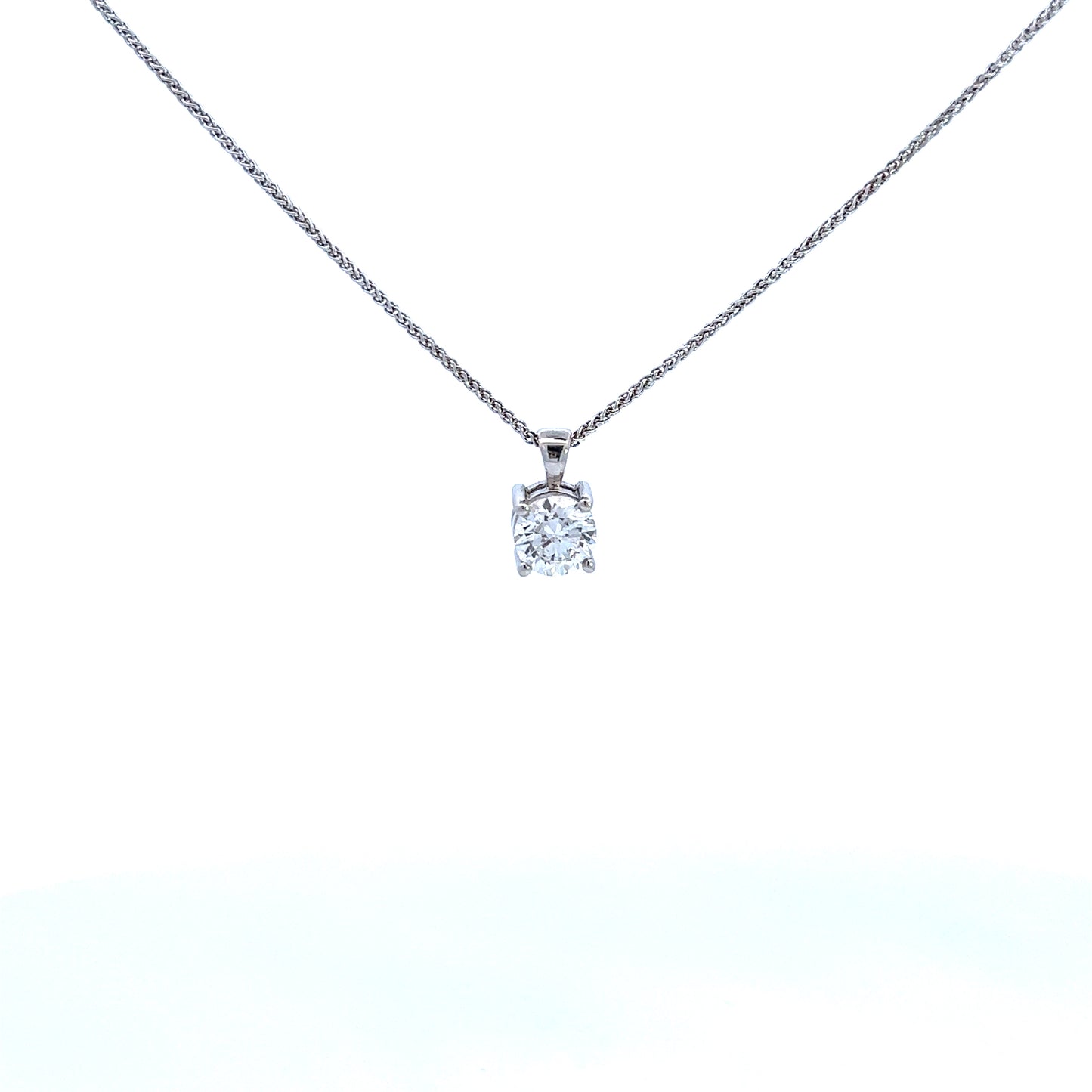 18ct White Gold 1.00ct Laboratory Grown Brilliant Cut Diamond Pendant