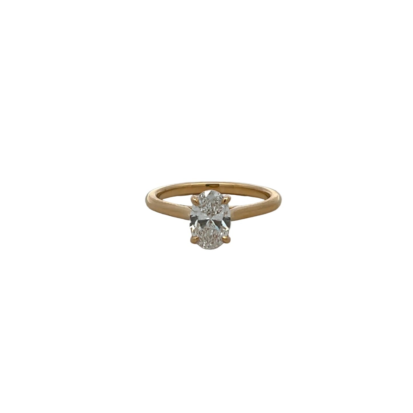 18ct Yellow Gold Laboratory Grown Diamond Oval Cut 1.02ct Ring Size M