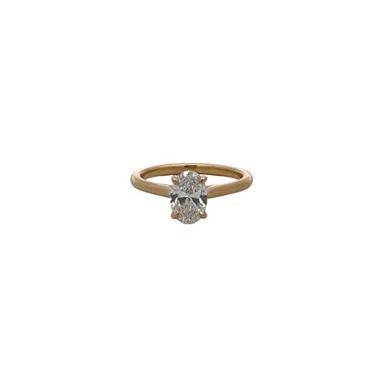 18ct Yellow Gold Laboratory Grown Diamond Oval Cut 1.02ct Ring Size M
