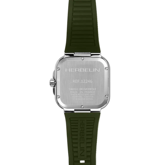 Herbelin Cap Camarat Quartz Green Dial and Rubber Strap Watch 12246A116CK