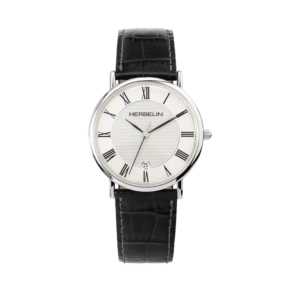 Herbelin Classique Round White Full Roman Dial Steel Strap Watch 12248AP08