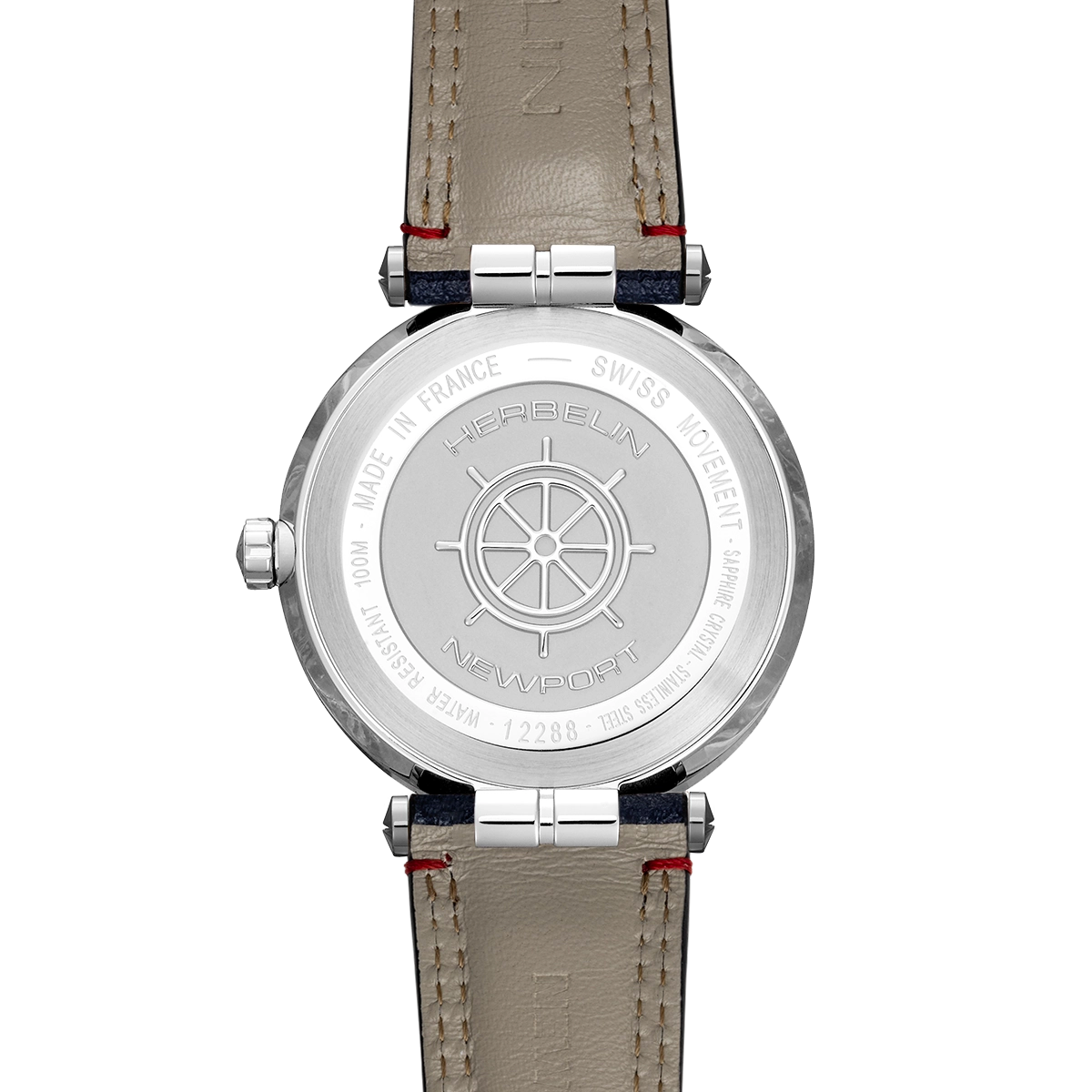 Herbelin Newport 100m Round Blue Dial and Blue Strap Watch  12288A15BL