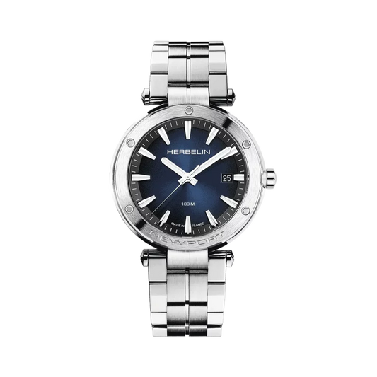 Herbelin Newport Blue Dial Quartz 100M Steel Bracelet Watch 12288B15
