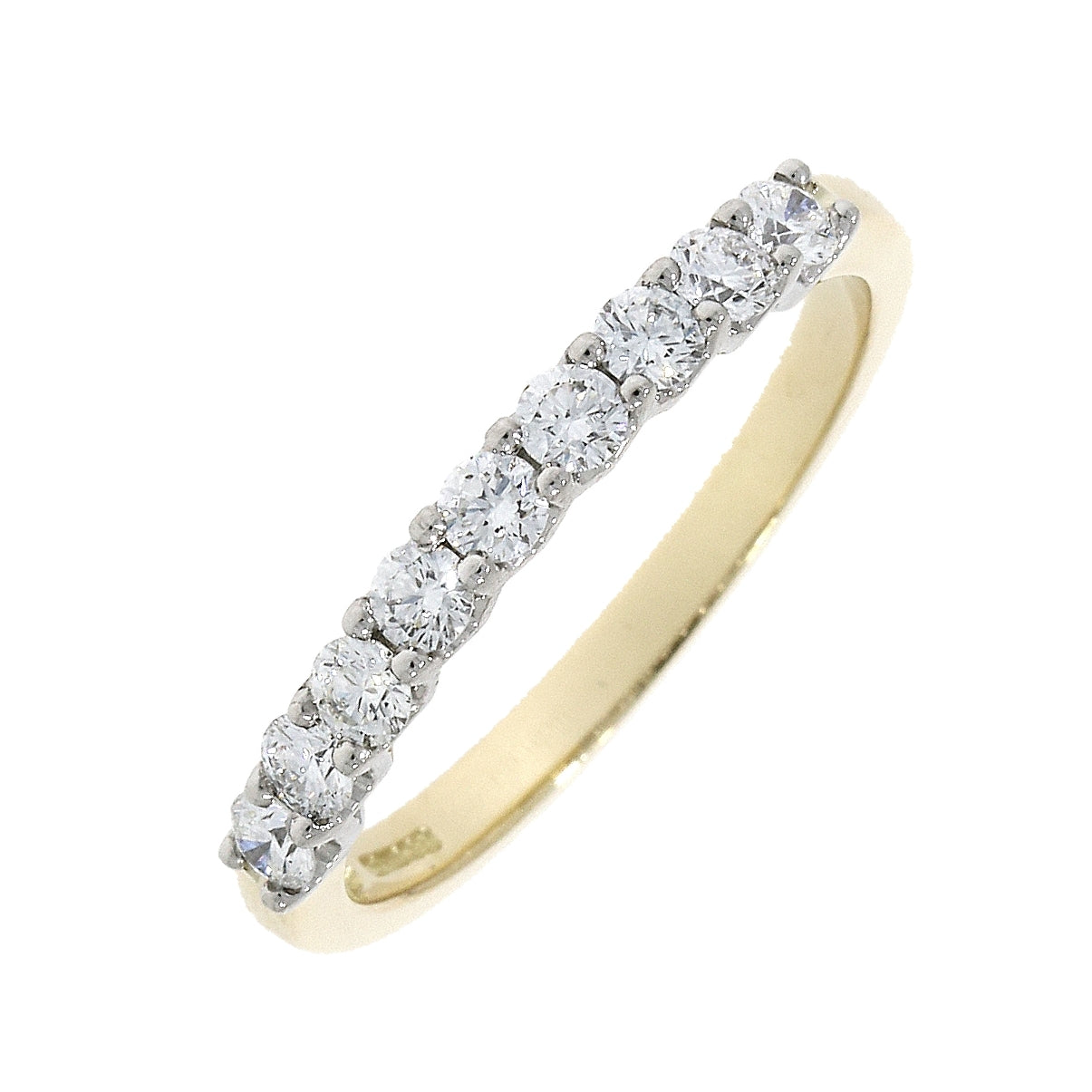 18ct Yellow Gold Nine Brilliant Cut Diamond Eternity Ring