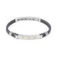 Nomination Manvision Synthetic Grey Leather Bracelet with Gold Plated Hexagonal Screws 133003/001