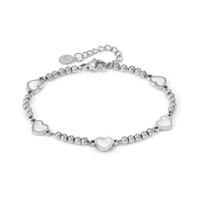 Nomination Emosfere 5 White Mother of Pearl Hearts Bracelet 134203/036