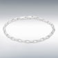 Sterling Silver 4mm Rectangle Belcher Chain Bracelet 20cm