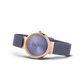 Bering Ladies Round Rose Plated Case and Lilac Grey Dial and Mesh Bracelet Watch