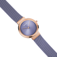 Bering Ladies Round Rose Plated Case and Lilac Grey Dial and Mesh Bracelet Watch